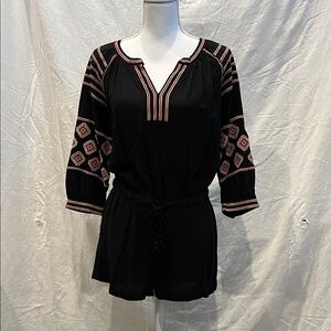 LOFT Black and Pink Romper